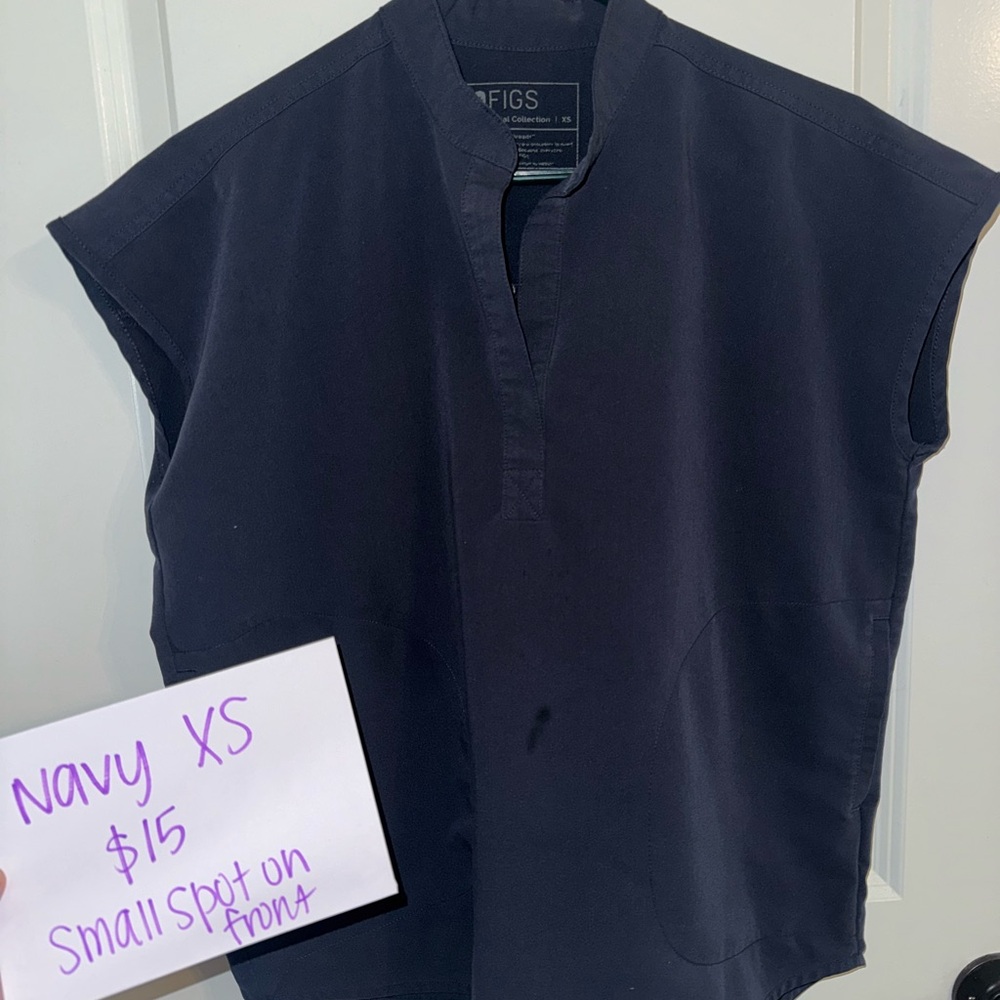 Figs Navy Rafaela scrub top